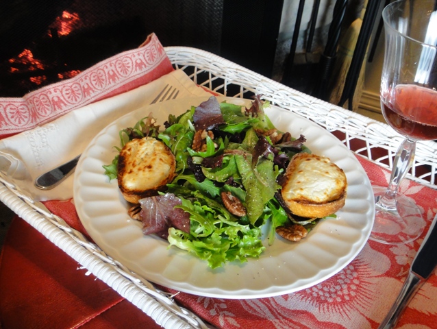 French Dinner by Fire - Goat Cheese Salad